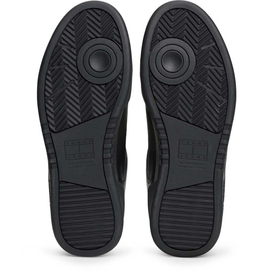 Tommy Hilfiger Leather Mixed Texture Basketball Trainers